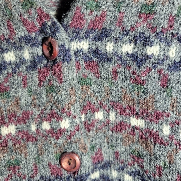 ❤️ 3 for $35 Simons wool multicolor floral grandpa cottagecore vest Cardigan med - Picture 2 of 7